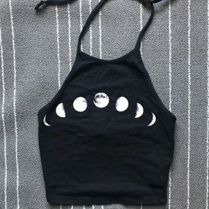 LA hearts Moonphase halter top crop top tank